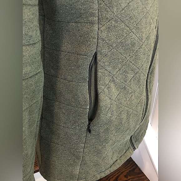 THE NORTH FACE Olive Green Full Zipper Diamond Quilted Fleece Lined Jacket Sz M - Picture 8 of 12